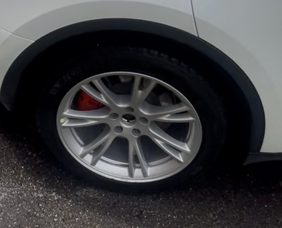 Clean Tesla wheel and rim close-up